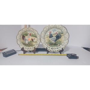 Chicken/ Rooster plate décor set